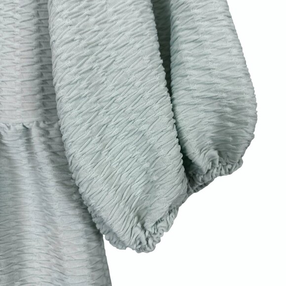 ASOS Seersucker Textured Sleeve Wide Leg Jumpsuit Seafoam Sage Green Size US 2 - Picture 7 of 9